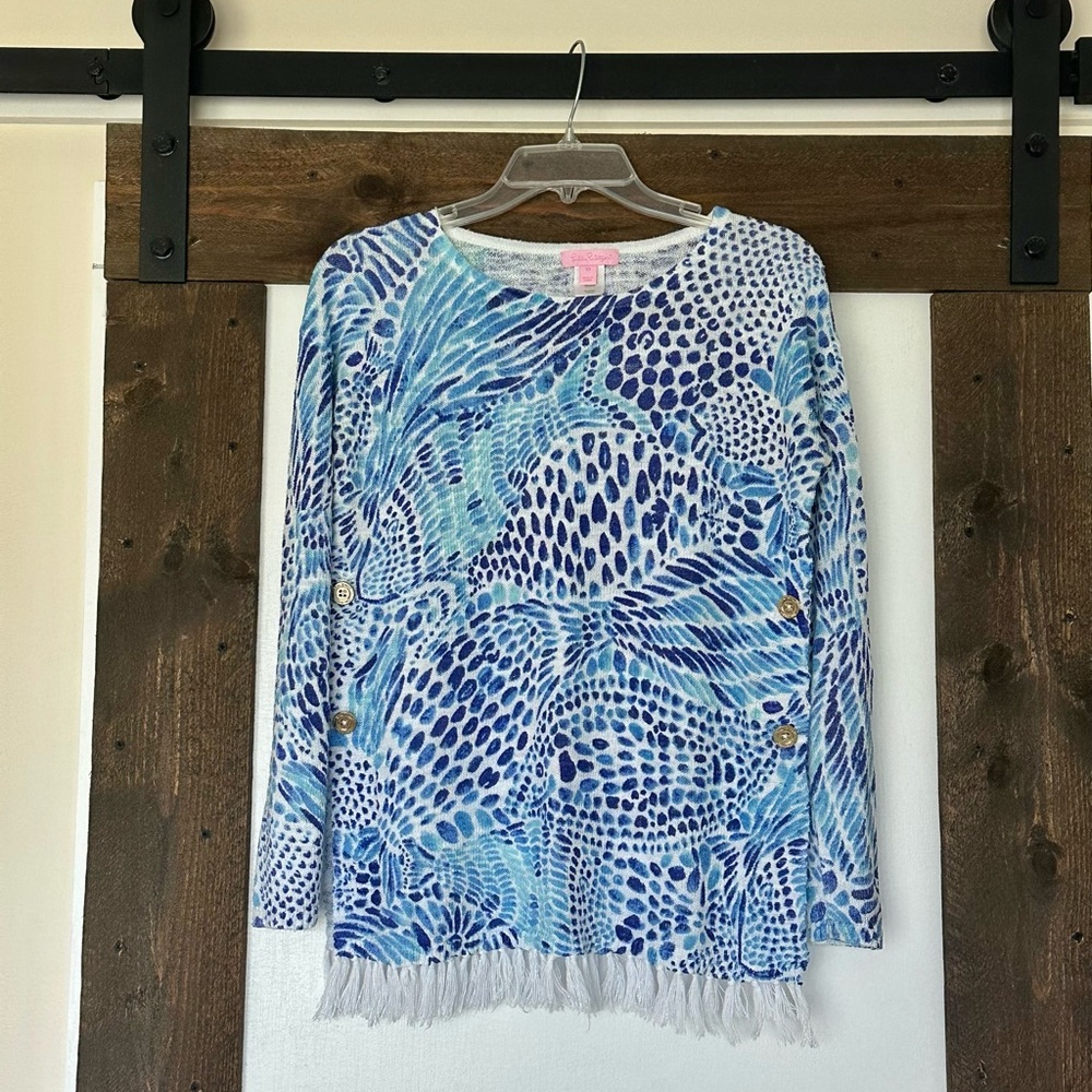 Lilly Pulitzer Ramona Brilliant blue tang gang sweater